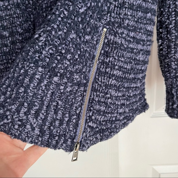 ANTHROPOLOGIE MOTH PURPLE CHUNKY KNIT ZIP SWEATER - Picture 4 of 7